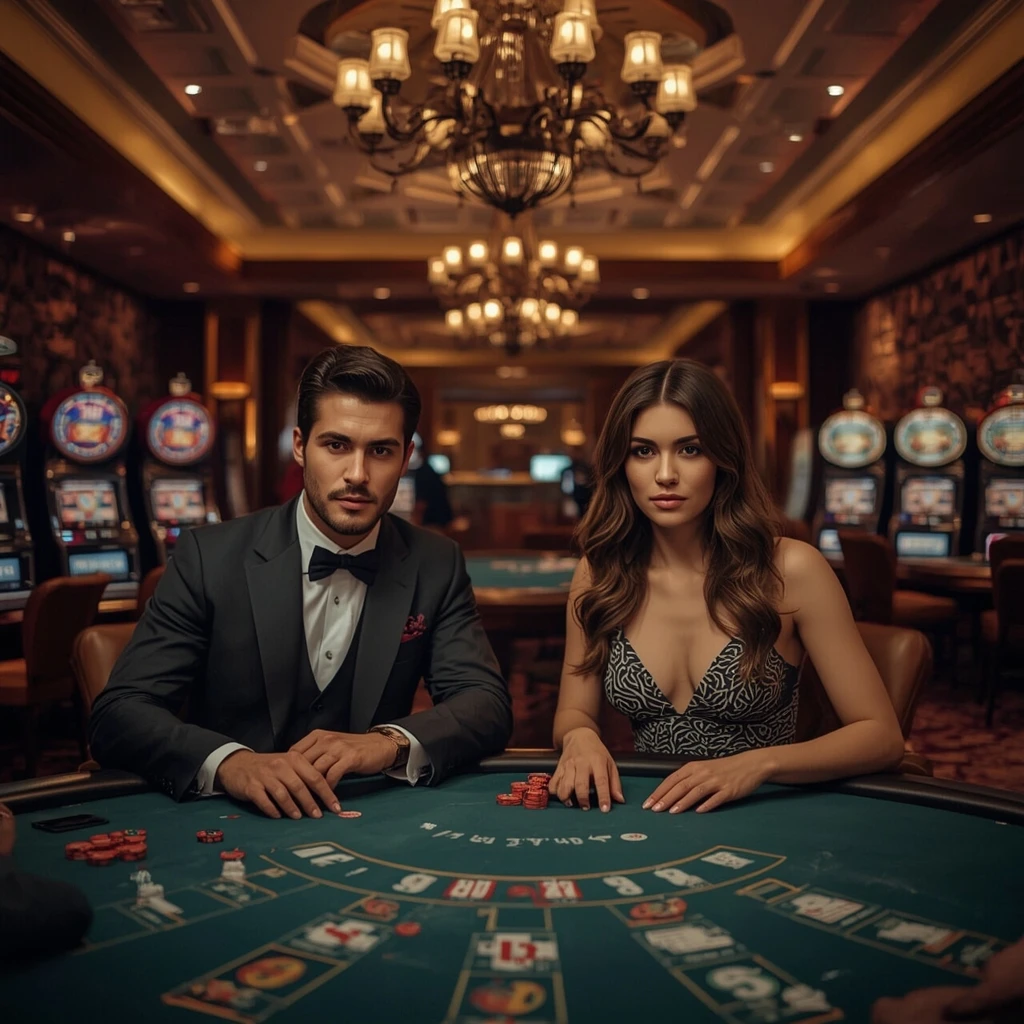 Two poker players at VERA&JOHN CASINO